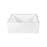 Aqua Eden 60-Inch Acrylic Rectangular 3-Wall Alcove Tub, Left Hand Drain