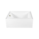 Aqua Eden 60-Inch Acrylic Rectangular 3-Wall Alcove Tub, Left Hand Drain