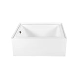 Aqua Eden 60-Inch Acrylic Rectangular 3-Wall Alcove Tub, Left Hand Drain