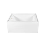 Aqua Eden 60-Inch Acrylic Rectangular 3-Wall Alcove Tub, Left Hand Drain