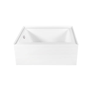 Aqua Eden 60-Inch Acrylic Rectangular 3-Wall Alcove Tub, Left Hand Drain