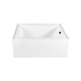 Aqua Eden 60-Inch Acrylic Rectangular 3-Wall Alcove Tub, Right Hand Drain