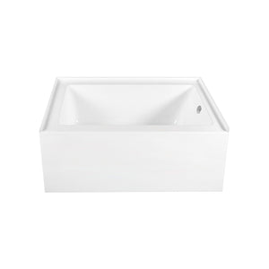 Aqua Eden 60-Inch Acrylic Rectangular 3-Wall Alcove Tub, Right Hand Drain