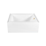 Aqua Eden 60-Inch Acrylic Rectangular 3-Wall Alcove Tub, Right Hand Drain