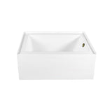 Aqua Eden 60-Inch Acrylic Rectangular 3-Wall Alcove Tub, Right Hand Drain