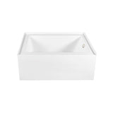 Aqua Eden 60-Inch Acrylic Rectangular 3-Wall Alcove Tub, Right Hand Drain