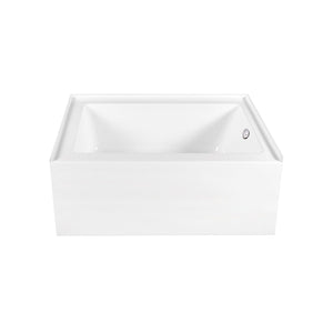 Aqua Eden 60-Inch Acrylic Rectangular 3-Wall Alcove Tub, Right Hand Drain