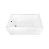 Aqua Eden 60-Inch Acrylic Rectangular 3-Wall Alcove Tub, Left Hand Drain