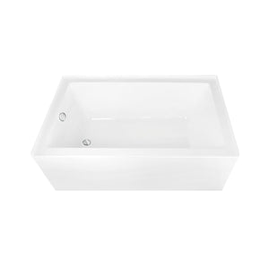 Aqua Eden 60-Inch Acrylic Rectangular 3-Wall Alcove Tub, Left Hand Drain