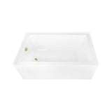 Aqua Eden 60-Inch Acrylic Rectangular 3-Wall Alcove Tub, Left Hand Drain