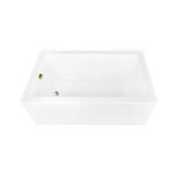 Aqua Eden 60-Inch Acrylic Rectangular 3-Wall Alcove Tub, Left Hand Drain