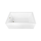 Aqua Eden 60-Inch Acrylic Rectangular 3-Wall Alcove Tub, Left Hand Drain