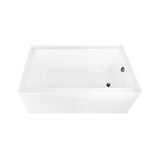 Aqua Eden 60-Inch Acrylic Rectangular 3-Wall Alcove Tub, Right Hand Drain