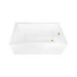 Aqua Eden 60-Inch Acrylic Rectangular 3-Wall Alcove Tub, Right Hand Drain