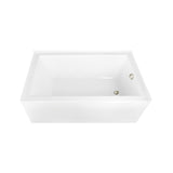 Aqua Eden 60-Inch Acrylic Rectangular 3-Wall Alcove Tub, Right Hand Drain