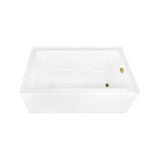 Aqua Eden 60-Inch Acrylic Rectangular 3-Wall Alcove Tub, Right Hand Drain