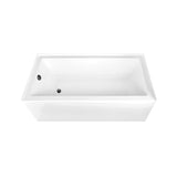 Aqua Eden 66-Inch Acrylic Rectangular 3-Wall Alcove Tub, Left Hand Drain