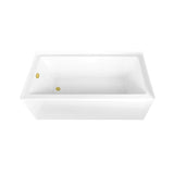 Aqua Eden 66-Inch Acrylic Rectangular 3-Wall Alcove Tub, Left Hand Drain