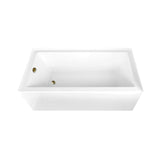 Aqua Eden 66-Inch Acrylic Rectangular 3-Wall Alcove Tub, Left Hand Drain