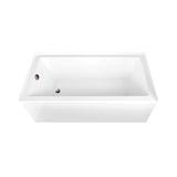 Aqua Eden 66-Inch Acrylic Rectangular 3-Wall Alcove Tub, Left Hand Drain