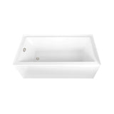 Aqua Eden 66-Inch Acrylic Rectangular 3-Wall Alcove Tub, Left Hand Drain