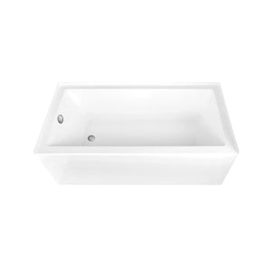 Aqua Eden 66-Inch Acrylic Rectangular 3-Wall Alcove Tub, Left Hand Drain