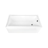 Aqua Eden 66-Inch Acrylic Rectangular 3-Wall Alcove Tub, Right Hand Drain