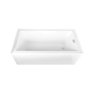 Aqua Eden 66-Inch Acrylic Rectangular 3-Wall Alcove Tub, Right Hand Drain