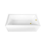 Aqua Eden 66-Inch Acrylic Rectangular 3-Wall Alcove Tub, Right Hand Drain