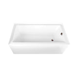 Aqua Eden 66-Inch Acrylic Rectangular 3-Wall Alcove Tub, Right Hand Drain