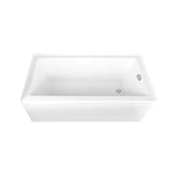 Aqua Eden 66-Inch Acrylic Rectangular 3-Wall Alcove Tub, Right Hand Drain