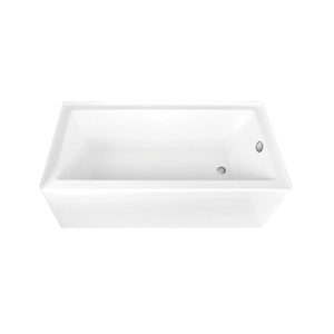 Aqua Eden 66-Inch Acrylic Rectangular 3-Wall Alcove Tub, Right Hand Drain