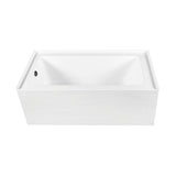 Aqua Eden 60-Inch Acrylic Rectangular 3-Wall Alcove Tub, Left Hand Drain