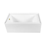 Aqua Eden 60-Inch Acrylic Rectangular 3-Wall Alcove Tub, Left Hand Drain