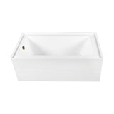 Aqua Eden 60-Inch Acrylic Rectangular 3-Wall Alcove Tub, Left Hand Drain