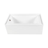 Aqua Eden 60-Inch Acrylic Rectangular 3-Wall Alcove Tub, Left Hand Drain