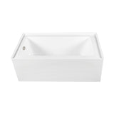 Aqua Eden 60-Inch Acrylic Rectangular 3-Wall Alcove Tub, Left Hand Drain