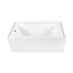 Aqua Eden 60-Inch Acrylic Rectangular 3-Wall Alcove Tub, Left Hand Drain