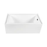 Aqua Eden 60-Inch Acrylic Rectangular 3-Wall Alcove Tub, Right Hand Drain