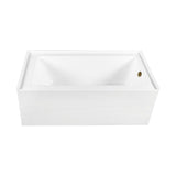 Aqua Eden 60-Inch Acrylic Rectangular 3-Wall Alcove Tub, Right Hand Drain