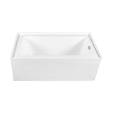 Aqua Eden 60-Inch Acrylic Rectangular 3-Wall Alcove Tub, Right Hand Drain