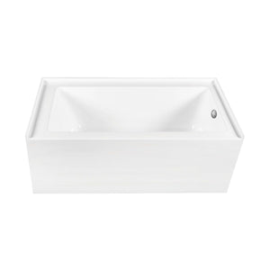 Aqua Eden 60-Inch Acrylic Rectangular 3-Wall Alcove Tub, Right Hand Drain