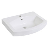 Inflection 24-Inch Ceramic Bathroom Sink (Single Hole)