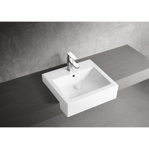 Concord 21-1/4 Inch Ceramic Square Semi-Recessed Vessel Sink