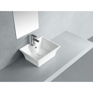 Forte 19-1/2 Inch Ceramic Rectangular Vessel Sink