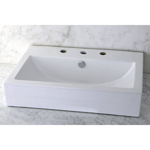 Century Ceramic Bathroom Sink (8-Inch, 3-Hole), White