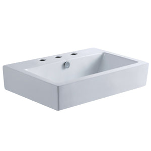 Century Ceramic Bathroom Sink (8-Inch, 3-Hole), White