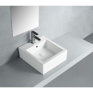 Sierra 18-1/2 Inch Ceramic Square Vessel Sink