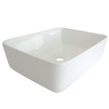 French Petite 18-7/8 Inch Ceramic Rectangular Vessel Sink