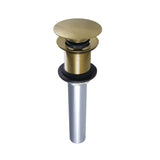 Trimscape Brass Push Pop-Up Bathroom Sink Drain without Overflow, 22 Gauge